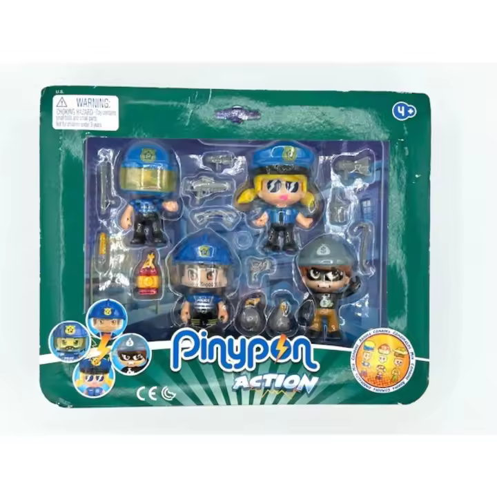 Pinypon Action - Policias y Ladrón - Set 4 figuras - Coleccionable - Famosa - Para niños y niñas mayores de 4 años - 1