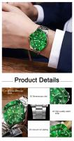 Reloj De Moda Para Hombre Reloj De Pulsera Deportivo Y Negocios Con Calendario Y Luz Templada Resistente Al Agua Verde - details 2