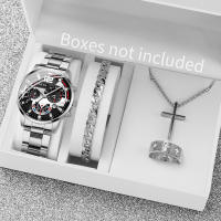 Juego De 4 Relojes De Cuarzo Para Hombre Moda Acero Inoxidable Banda Reloj De Pulsera Negocios Joyería Set Relogio Masculino Reloj Hombre Sin Caja - details 0