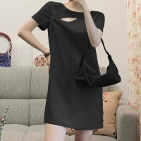 VONDA Vestido Mini De Verano Para Mujer En Color Sólido Estilo Casual Cuello Redondo Manga Corta Vestidos A-Line Fiesta - details 12