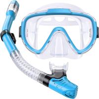 Zenyth Traje de snorkel para niños Gafas de Buceo de Vidrio Templado snorkel complete Seco EQUIPO DE Gafas de Buceo antivaho para niños y niñas Verde Claro - details 1