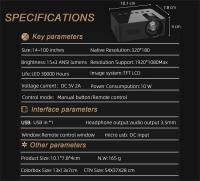 Proyector YT100 Portátil De Alta Calidad Para Exteriores Y Camping Soporta Mirroring Inalámbrico Para Teléfono Móvil Teatro En Casa Con Altavoz Integrado - details 18