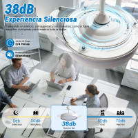Lámpara de techo con ventilador invisible inteligente (ventilador de 30 W + luz de 60 W 5600 lm), control remoto silencioso, 6 velocidades ajustables, 3 temperaturas de color, motor reversible, para dormitorio y sala de estar. - details 3