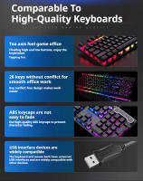 Teclado De Juego EWEADN Con Cable Silencioso 104 Teclas Tamaño Completo Retroiluminado LED Arco Iris Para Windows Laptop PC - details 1