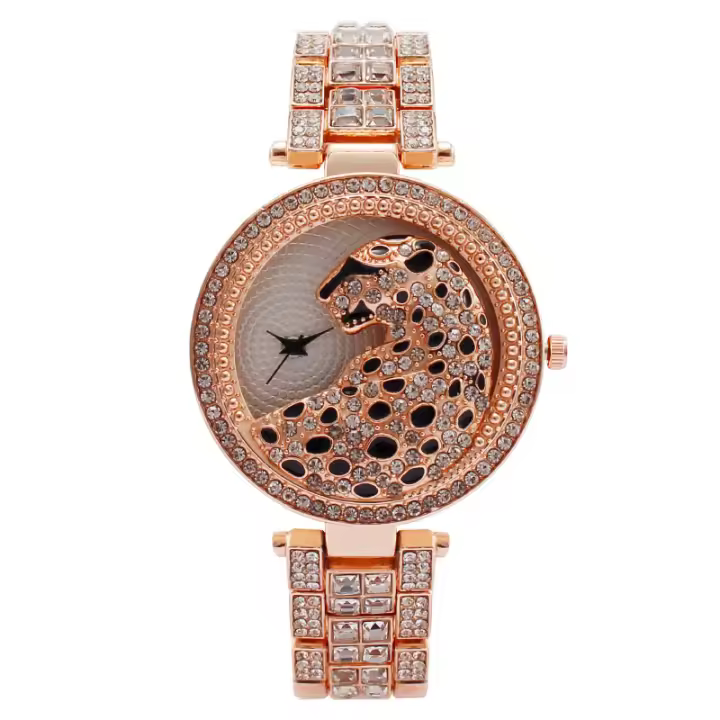 Reloj para mujer con diseño de leopardo, piedras brillantes, un reloj de lujo y estilo para la mujer - 1