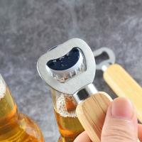 Abrepuertas De Madera Y Acero Inoxidable Handheld Divertido Para Regalos De BestMen Abrebotellas De Barman Eco-amigable - details 1