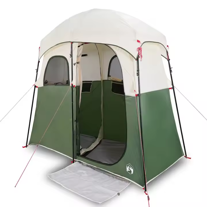 vidaXL Tienda de ducha para 2 personas impermeable verde - 1