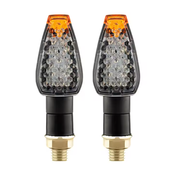 2pcs Lámpara Indicadora De Señal LED Para Motocicleta Universal Amarilla Faros Intermitentes Accesorios Para Motocicleta 12V - 1