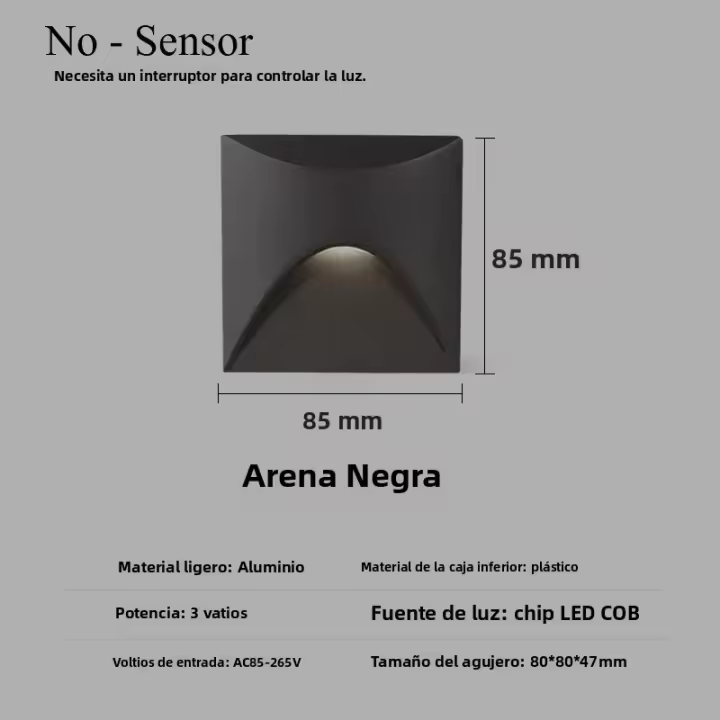 Lámpara De Pared Revestida Al Aire Libre IP65 3W LED Impermeable Para Iluminación Nocturna De Pasillos Exteriores Escaleras Y Patios - 1