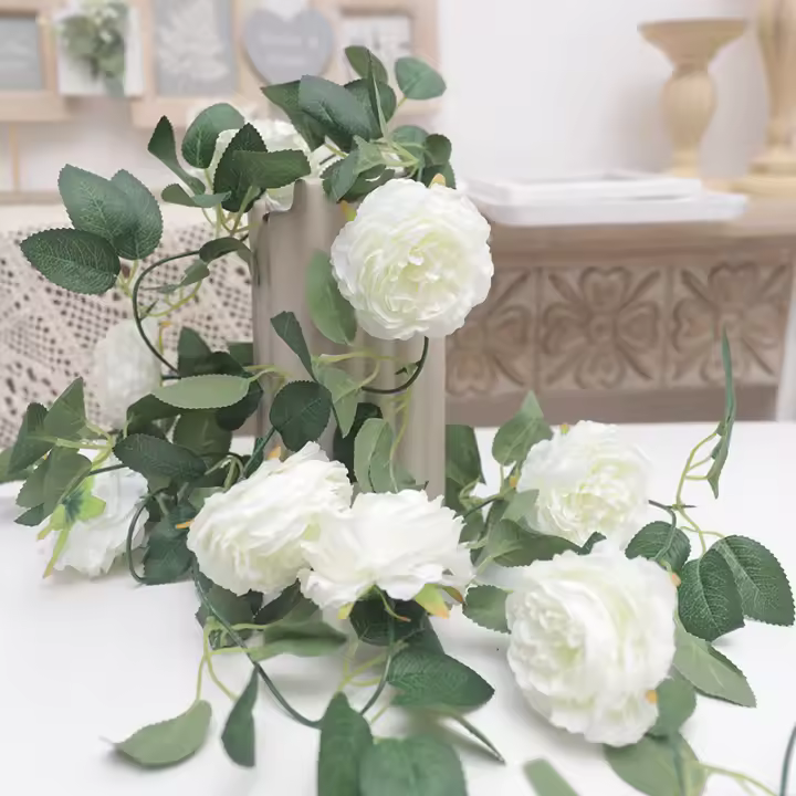 Guirnalda De Flores Artificiales Para Decoración De Habitaciones Jardines Bodas Showers De Bebés Arco Floristería - 1