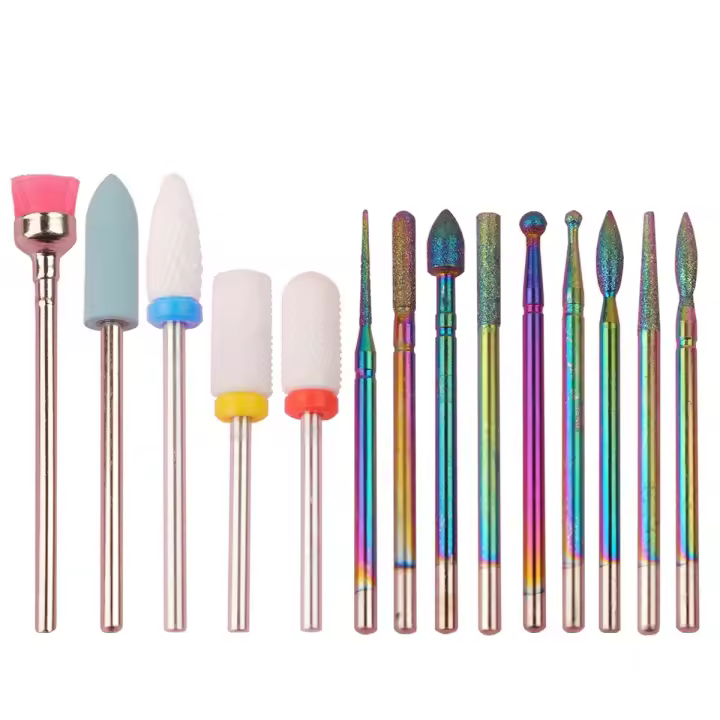 Juego Profesional De 13 Piezas De Brocas Para Uñas De Cerámica En Caja Para Manicura Eléctrica Acrílicas Y Cutículas - 1