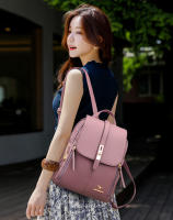 Mochila De Cuero Para Mujer Estilo Vintage Casual Día Escuela Saco a Dos Negro Lujoso Con Bolsillo Exterior Y Cremallera Cierre - details 5