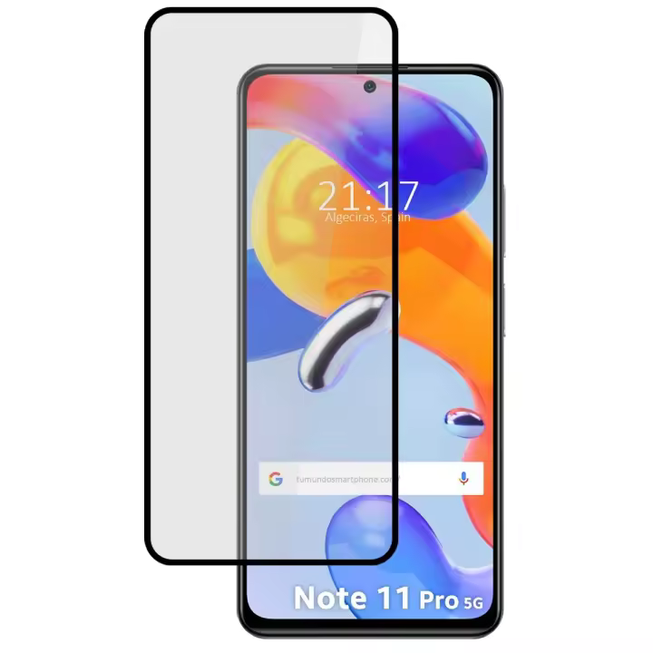 Protector Cristal Templado Completo 5D Full Glue Negro para Xiaomi Redmi Note 11 Pro / 11 Pro 5G Vidrio - 1