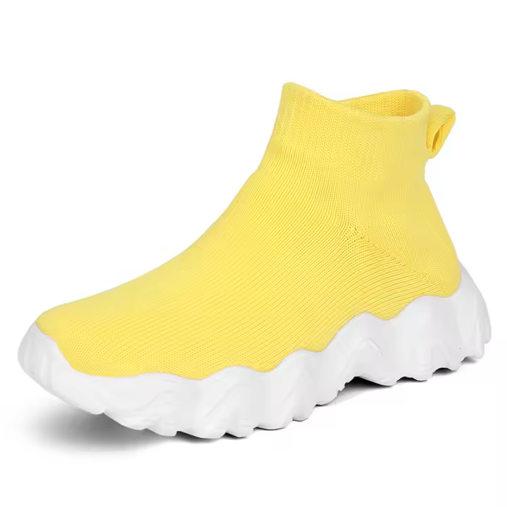 Zapatillas De Deporte Para Niños Y Niñas Suela Alta Cómodas Transpirables Moda Tejidas Zapatos Deportivos Casuales Para Correr Y Tenis - 1