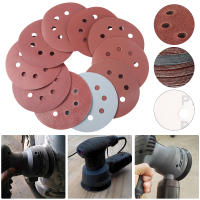 100pcs Discos De Pulido Redondos De 5 Pulgadas Alumina Pads De Arena Para Metal Madera Vidrio Y Coche 8-Hole Sheet - details 5
