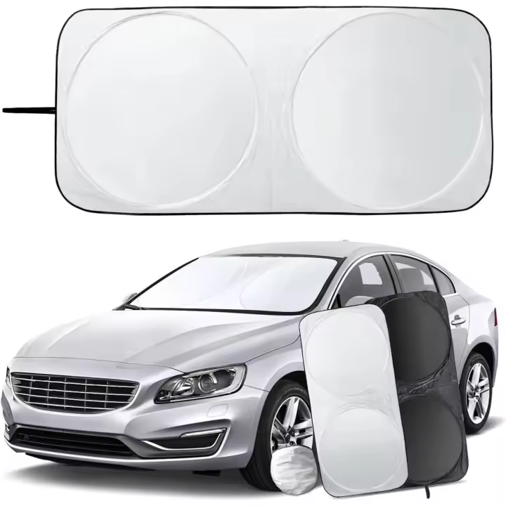 Parasol para coche, protector solar plegable para ventana delantera, parasol pequeño resistente a los rayos UV (150x70 cm) - 1