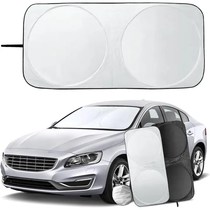 Parasol para coche, protector solar plegable para ventana delantera, parasol pequeño resistente a los rayos UV (150x70 cm) - 1