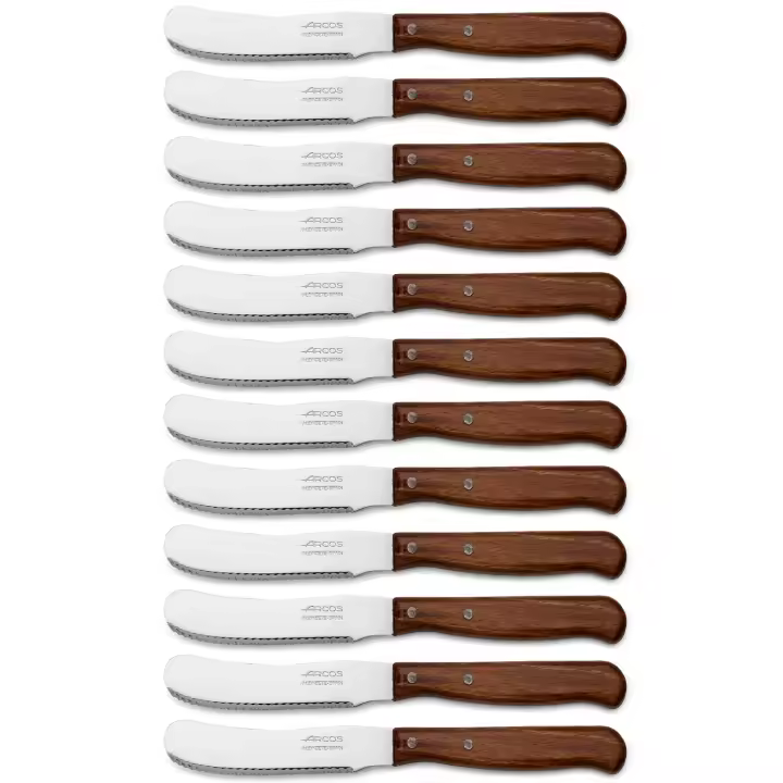 ARCOS Latina - Cuchillo para Mantequilla (90 mm) - 102700 - Hoja de Acero Inoxidable Nitrum® - Mango de Madera Comprimido - PACK 12 - 1