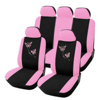 Funda universal para asiento de coche con borde de Mariposas en color Morado y Rosa, adecuada para Mujeres, etc. - details 1