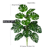 Arbusto De Monstera Artificial 70-100cm Hojas De Tortuga Verdes Plástico Simulación Alta Para Decoración De Jardín Oficina Interior - details 11
