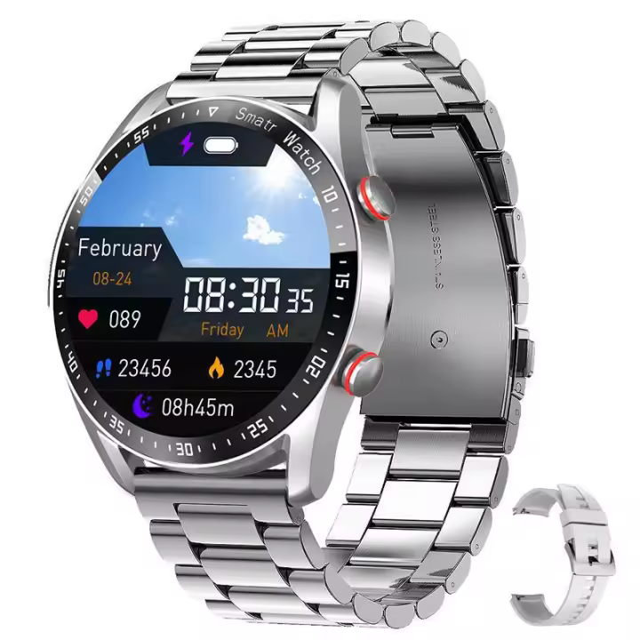 Llamada Bluetooth reloj inteligente negocio acero inoxidable - 1