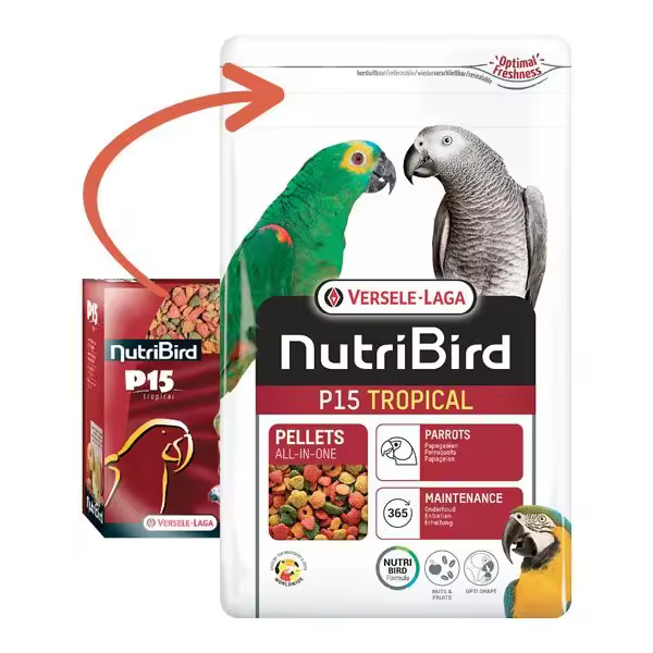 Nutribird P15 Tropical Versele Laga, 1kg, 3kg, 10kg, Pienso para Loros, Comida de Pájaros - 1