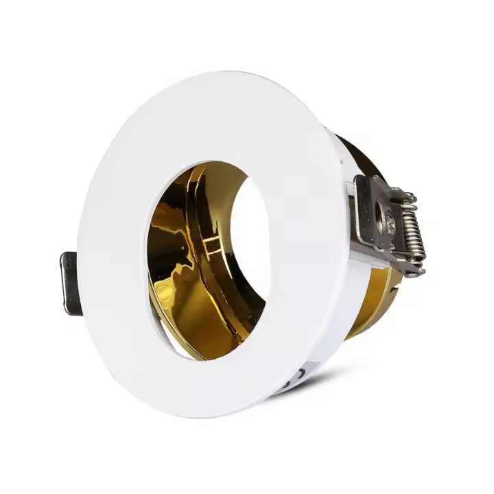 Aro de empotrar GU10 redondo Blanco+Oro VT-874  VTAC - 1