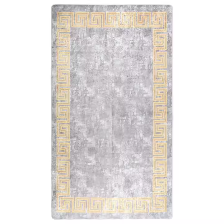 vidaXL Alfombra lavable antideslizante gris 190x300 cm - 1