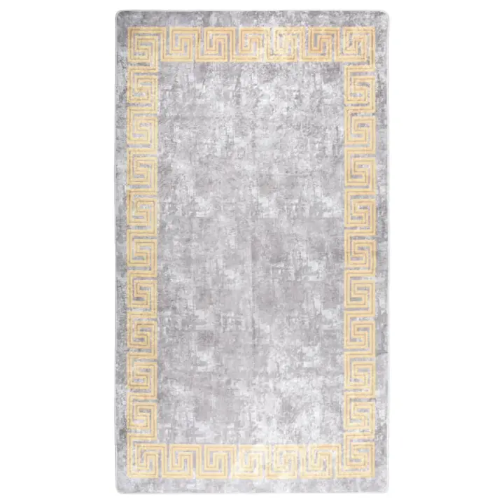 vidaXL Alfombra lavable antideslizante gris 190x300 cm - 1