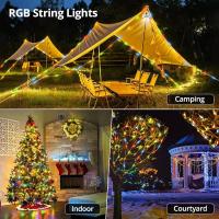 Luces navideñas para exteriores, luces impermeables para árbol de Navidad, cadena de luces navideñas coloridas de 10 m con control remoto, 6 modos, cadena de luces decorativas para árbol de Navidad, fiestas, jardín - details 4