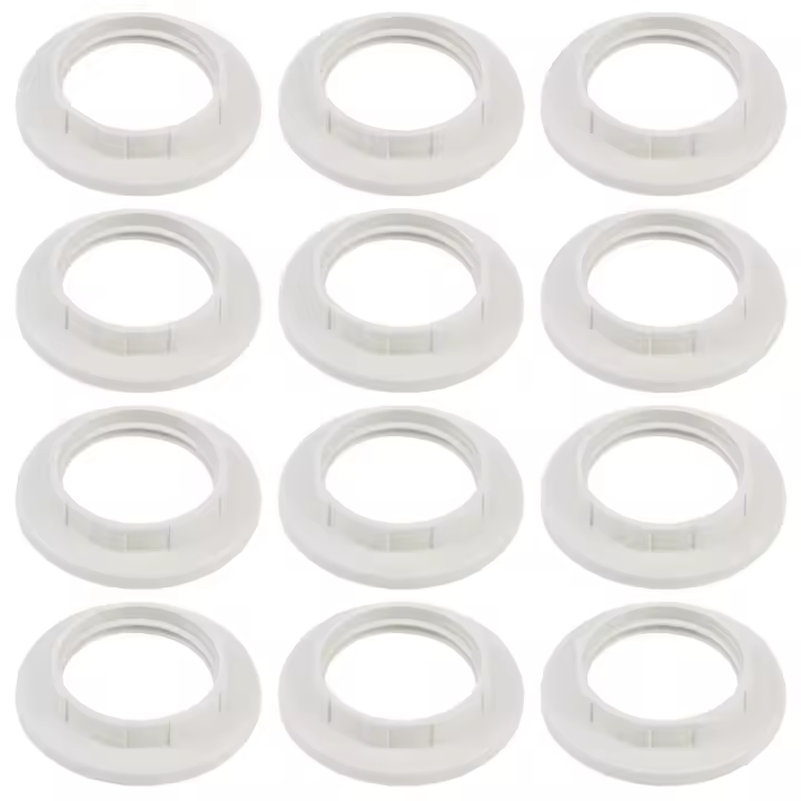 12 unids E14 pantalla anillo reductor para la cabecera de plástico blanco lámpara escritorio oficina en casa - 1
