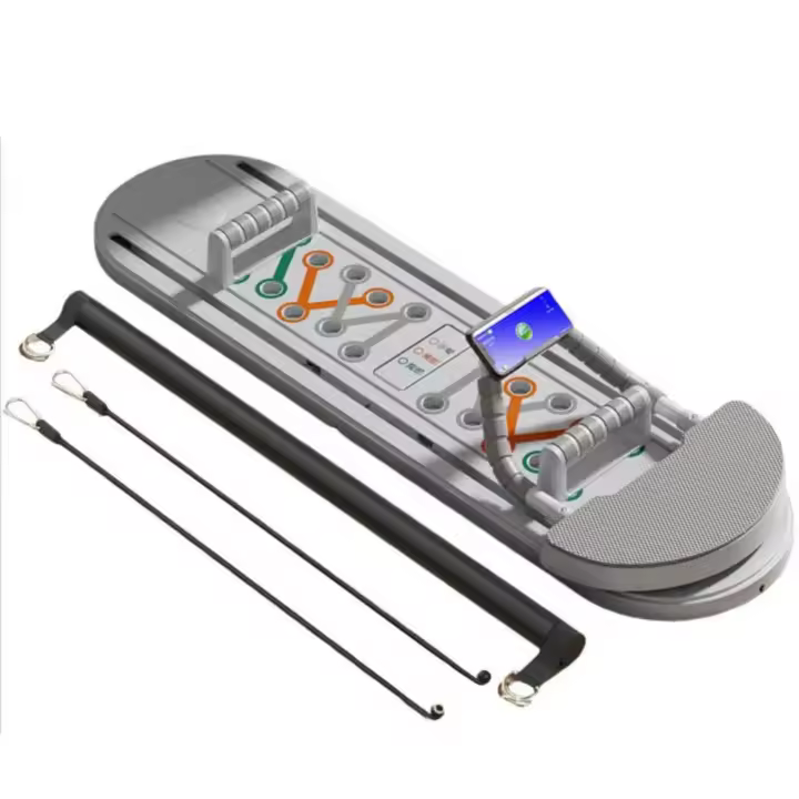 Pilates Reformando Compacto, 4 en 1 Pilates Plegable,La rueda abdominal push-up rebota automáticamente temporizador,Tabla Abdominal Pilates Multifunción para el Hogar y el Gimnasio - 1