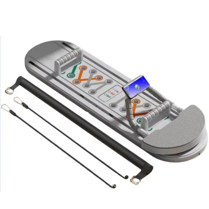 Pilates Reformando Compacto, 4 en 1 Pilates Plegable,La rueda abdominal push-up rebota automáticamente temporizador,Tabla Abdominal Pilates Multifunción para el Hogar y el Gimnasio - 1