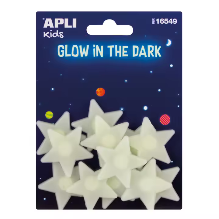 Apli 16549 Pegatinas luminiscentes estrellas pequeñas 12 uds - 1
