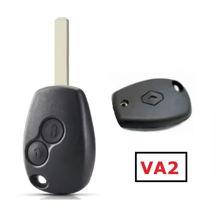 BARAC Mando Llave Carcasa con 2 botones, para RENAULT, CLIO, MODUS, TWINGO, KANGOO, TRAFFIC, SPACE VA2, llavero con insignia - 1