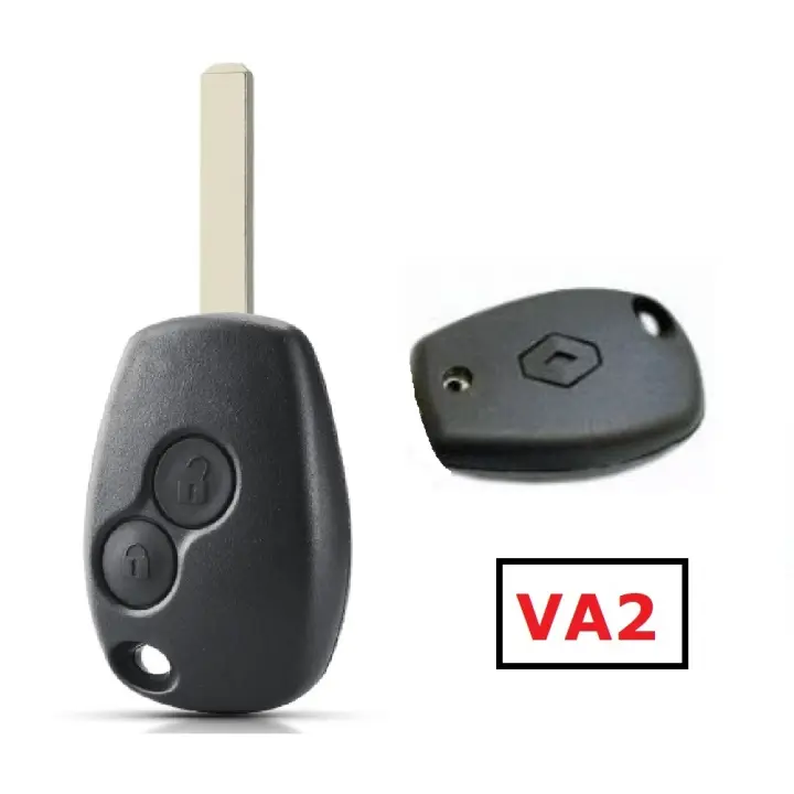BARAC Mando Llave Carcasa con 2 botones, para RENAULT, CLIO, MODUS, TWINGO, KANGOO, TRAFFIC, SPACE VA2, llavero con insignia - 1