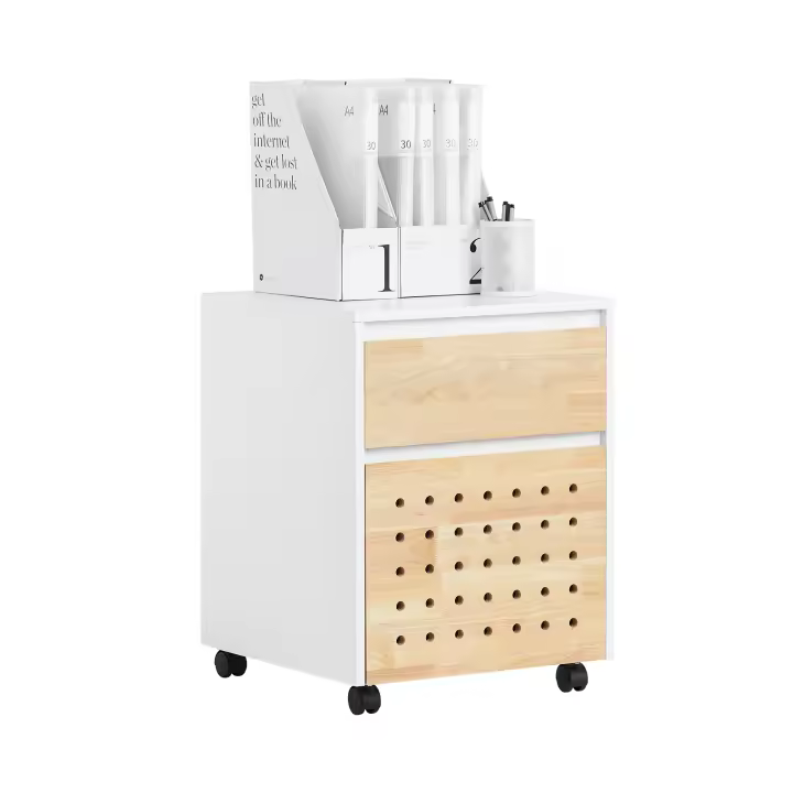 SoBuy Soporte para Impresora con 4 Ruedas Multifuncional Armario de Oficina ASK06-WN ES - 1