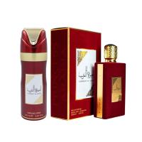 Pack Lattafa Asdaaf original, Princesa de Arabia, Eau De Parfum Ameerat Al Arab 100ml +Desodorante Corporal  - Fragancia Oriental de Lujo y Sofisticación - details 0