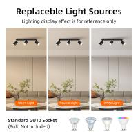 Lámpara De Techo LED GU10 Ajustable En Tres Direcciones 220V Modera Chandelier Interior Luz De Hogar Spotlights Contemporáneas Para Cocina Comedor Dormitorio Estudio Baño - details 4