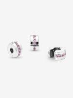 Pandora - Charm de clip with Bright Pink Row-Plata de Lei - details 0