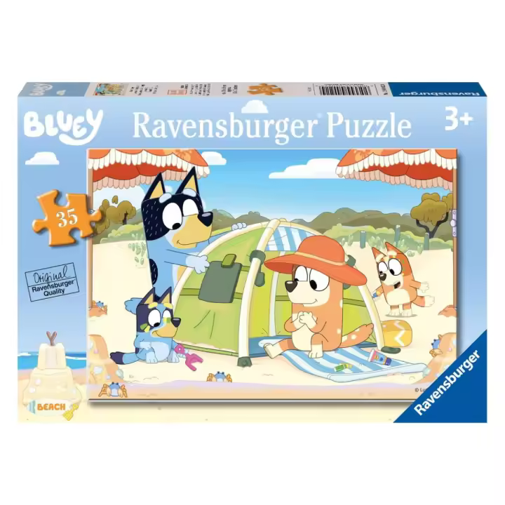 RAVENSBURGER PUZLE DE BLUEY EN LA PLAYA 35 PIEZAS, 04022, TIENDA CON LICENCIA OFICIAL - 1