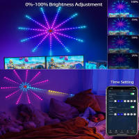Tira De LED RGBIC Colorida Con Control Por Voz Y Timer Para Ambiente Fuegos Artificiales USB Para Decoración De Hogar Y Musica - details 12