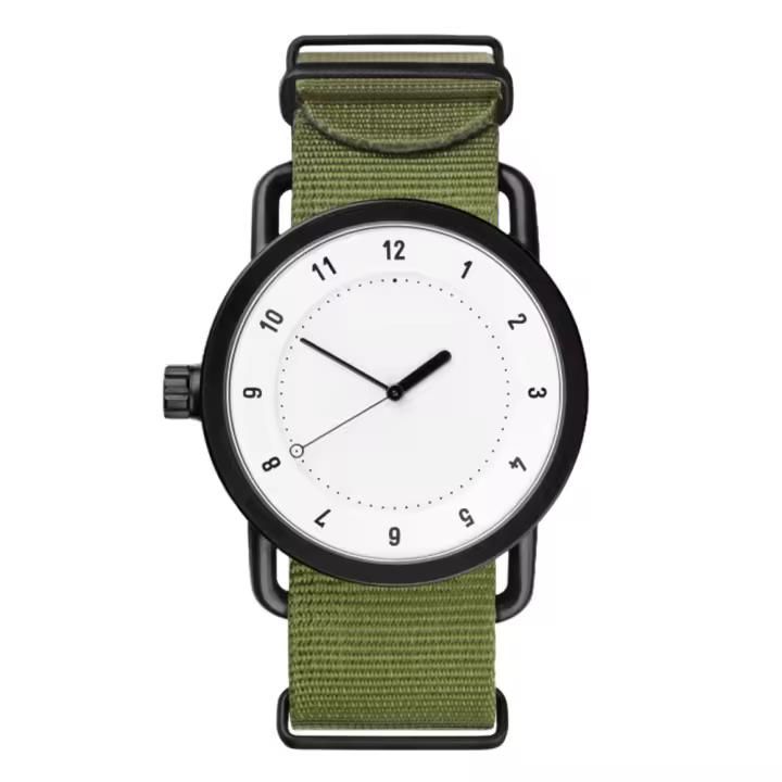 Reloj De Pulsera Analógico De Cuarzo Para Parejas Moda Nylon Correa Redonda Casual Sin Resistencia Al Agua Material De Aluminio - 1