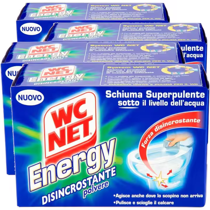 WC NET ENERGY  DESINCRUSTANTE EN POLVO 4 CAJITAS X 4 X60 GRAMOS - 1