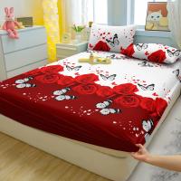 Juego De Sábanas Modernas Y Sencillas Con Patrón De Plantas Y Flores 3 Piezas Sábanas Acabado Mate Cubierta De Cama Para Dormitorio Material 100% Poliéster - details 3