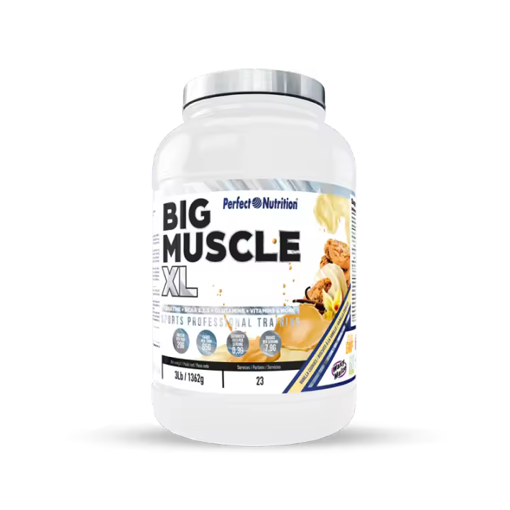 Perfect Nutrition - Big Muscle XL de Original Line te ofrece una fórmula avanzada para desarrollar masa muscular de manera eficiente y equilibrada. *3 Sabores* 1362g* - 1