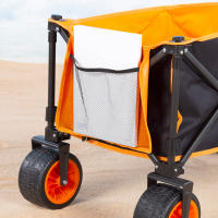 Aktive - Carro playa plegable, carrito de transporte, con ruedas giratorias 360º con frenos, mango multiángulo y 1 bolsillo, máx. 100 kg de carga, espacioso y versátil, de acero y poliéster, diseño plegable, incluye funda - details 6