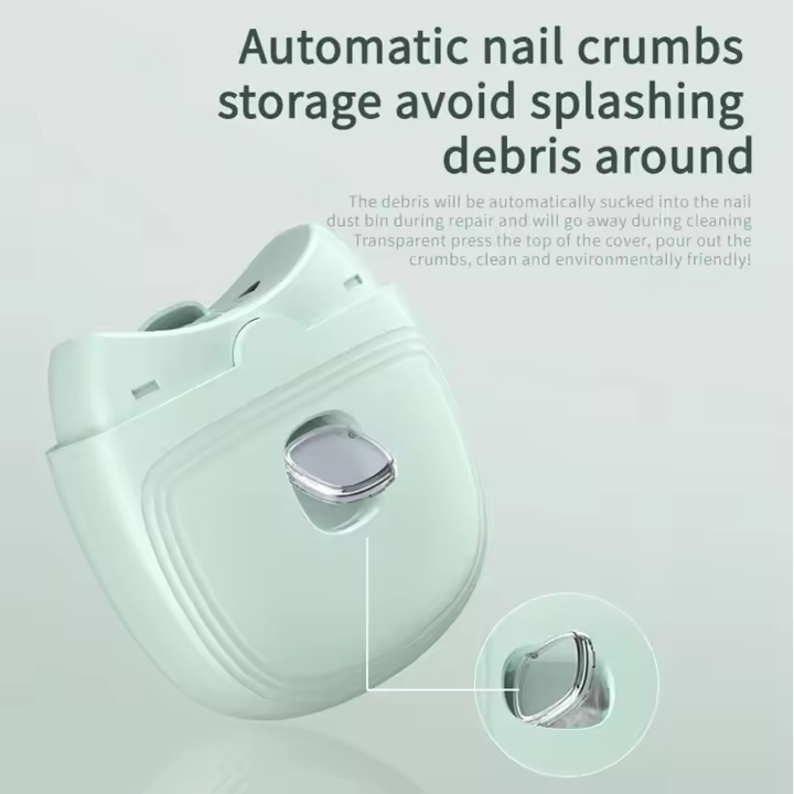 Cortador de uñas automático con 2 velocidades, cortadora de uñas inalámbrico recargable y almacenamiento de Restos de uñas - 1