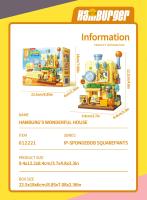 Bloques De Construcción SpongeBob SquarePants Ciudad Calle Hamburger House Tienda De Helados Galería De Arte Modelo De Bloques Para Niños Juguetes DIY Regalos - details 12