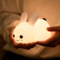 Lámpara De Noche LED Conejo RGB Recargable Con Control Remoto Y Sensor Táctil Para Niños Y Bebés Regalo De Juguete Animal De Silicona - details 9